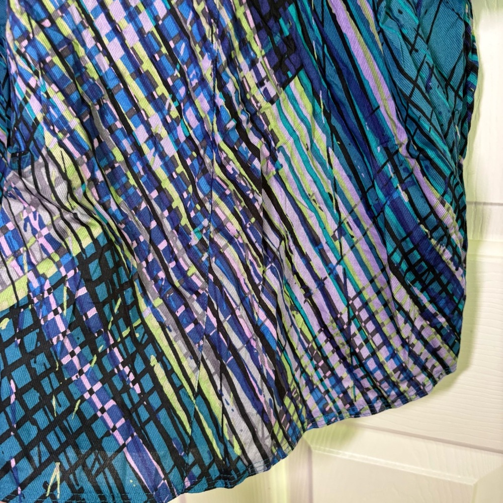 Lane Bryant Tunic Top Women's 26 28 Button Down Plus Size Pockets Lagom Artsy - Picture 6 of 8